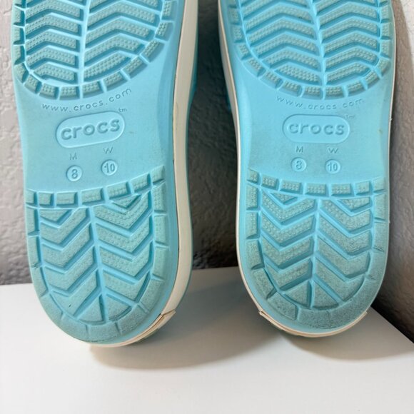 Crocs Crocband Platform Slide Aqua Blue & White Slip On Sandals {Size M8/W10} main image 7